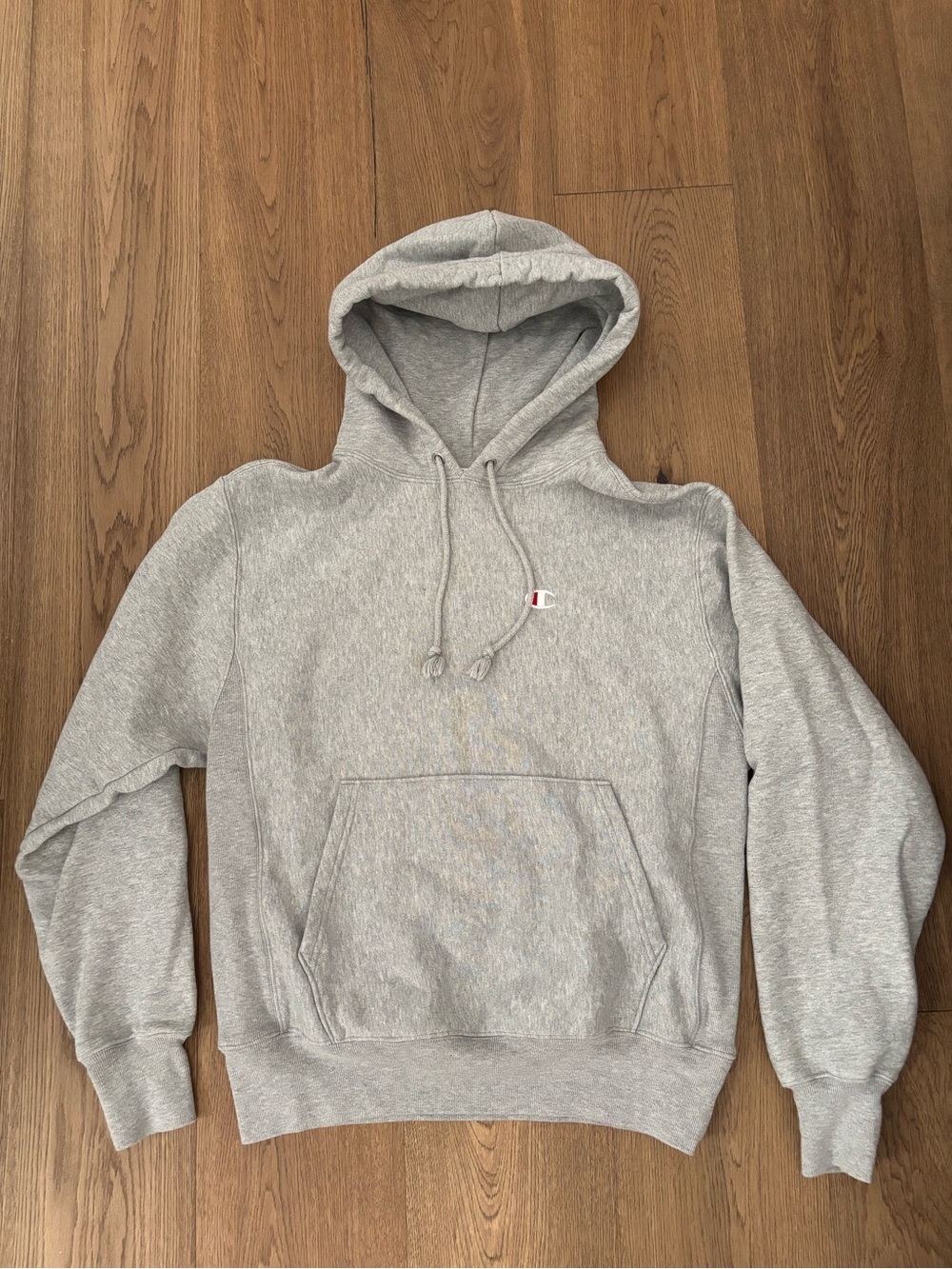 Champion Gray Pullover Hoodie with Small Logo